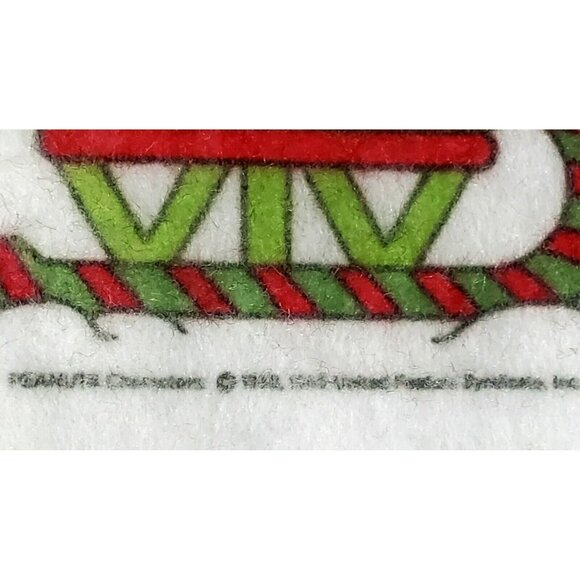 VTG Snoopy Woodstock Christmas Stocking Singing Sleigh Felt Peanuts Dog Bird '85 - Picture 4 of 7